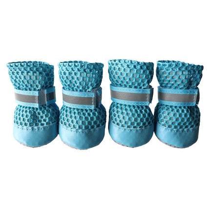 4PCS Summer Dog Shoes Breathable Anti-Slip Wear-Resistant Dog Outdoor Boots for Small Medium Dogs Cats Puppy Pet Accessories