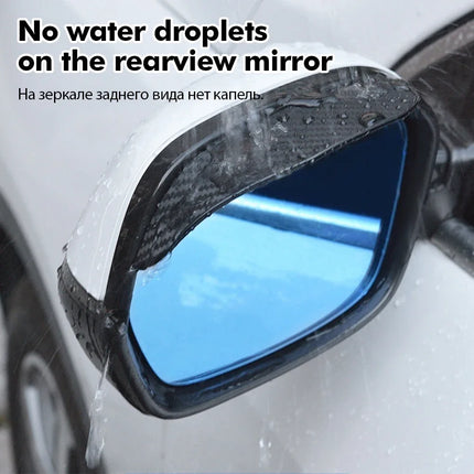 2PCS Car Rearview Mirror Rain Eyebrow Carbon Fiber Sun Visor Shade Cover Protector Clear Vision for Rain Car Mirror Accessories