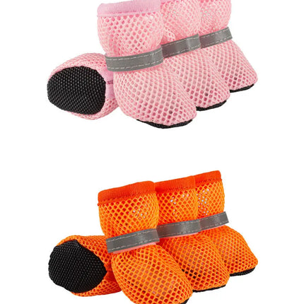 4PCS Summer Dog Shoes Breathable Anti-Slip Wear-Resistant Dog Outdoor Boots for Small Medium Dogs Cats Puppy Pet Accessories