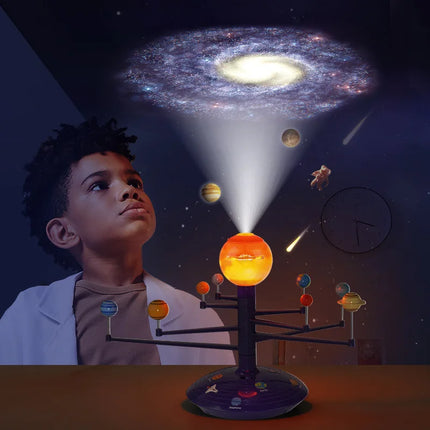 Solar System Planetary Model 8 Planets Set Kids Science steam Projector Puzzle Toys Rotating Astrometer for Baby Education Toys
