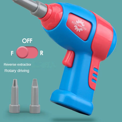 211PCS Child Pretend Repair Toolbox DIY Assembling Power Screwdriver Toy Kit Creative Games Educational Montessori Toys for Kids