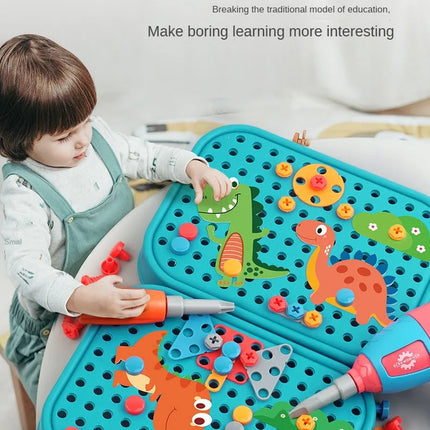 211PCS Child Pretend Repair Toolbox DIY Assembling Power Screwdriver Toy Kit Creative Games Educational Montessori Toys for Kids