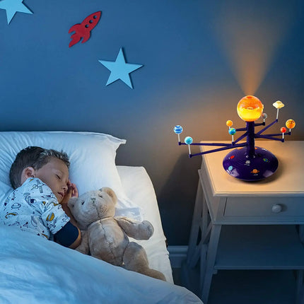 Solar System Planetary Model 8 Planets Set Kids Science steam Projector Puzzle Toys Rotating Astrometer for Baby Education Toys