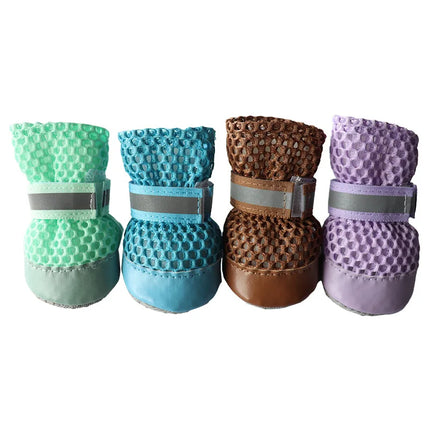4PCS Summer Dog Shoes Breathable Anti-Slip Wear-Resistant Dog Outdoor Boots for Small Medium Dogs Cats Puppy Pet Accessories