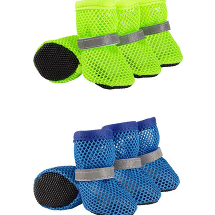 4PCS Summer Dog Shoes Breathable Anti-Slip Wear-Resistant Dog Outdoor Boots for Small Medium Dogs Cats Puppy Pet Accessories